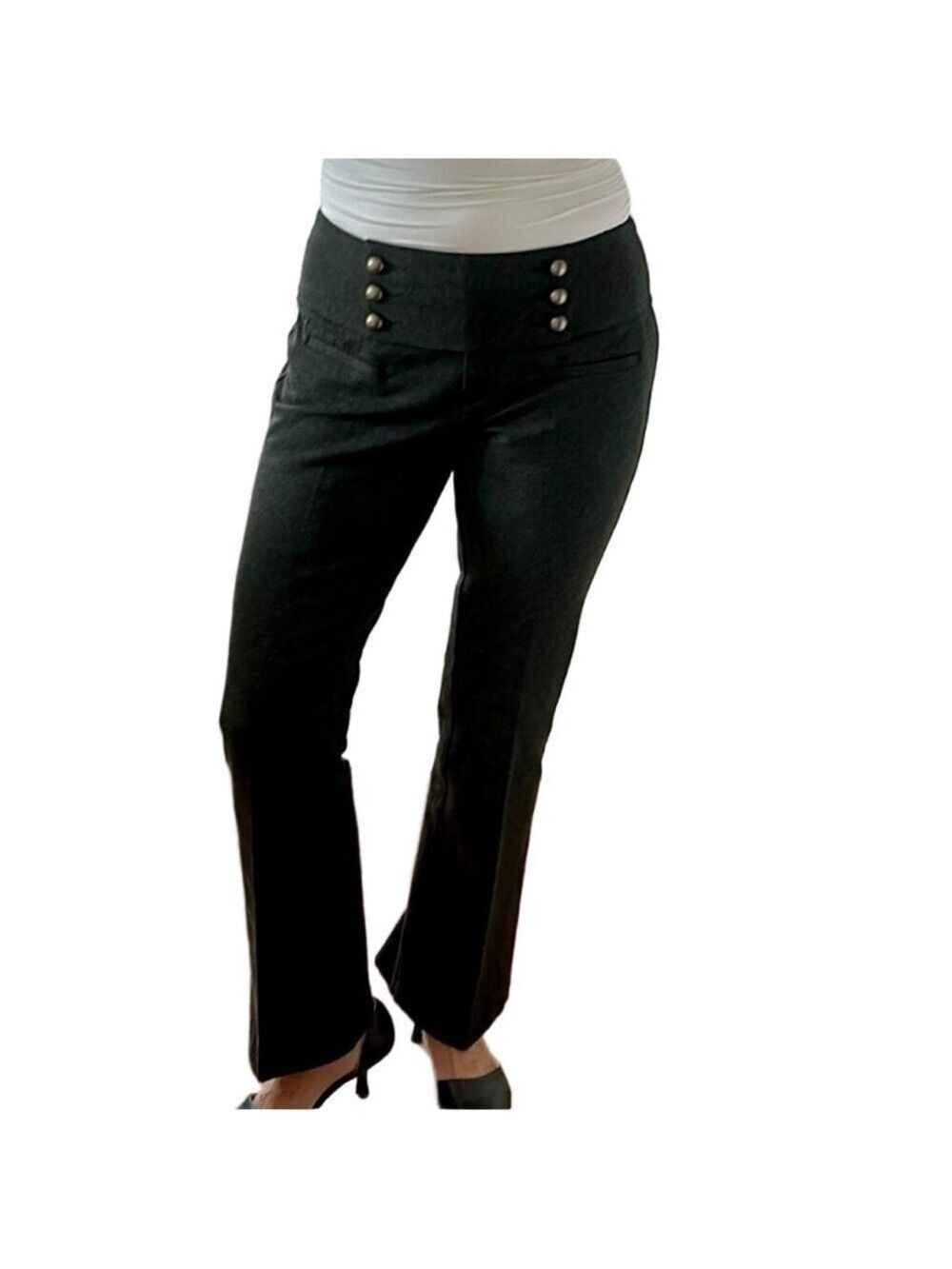 I.N.C. Vintage Charcoal Gray Low Rise Hip Hugger Flare Pants Size 8